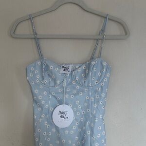 Princess Polly Light Blue Dress with White Daisies